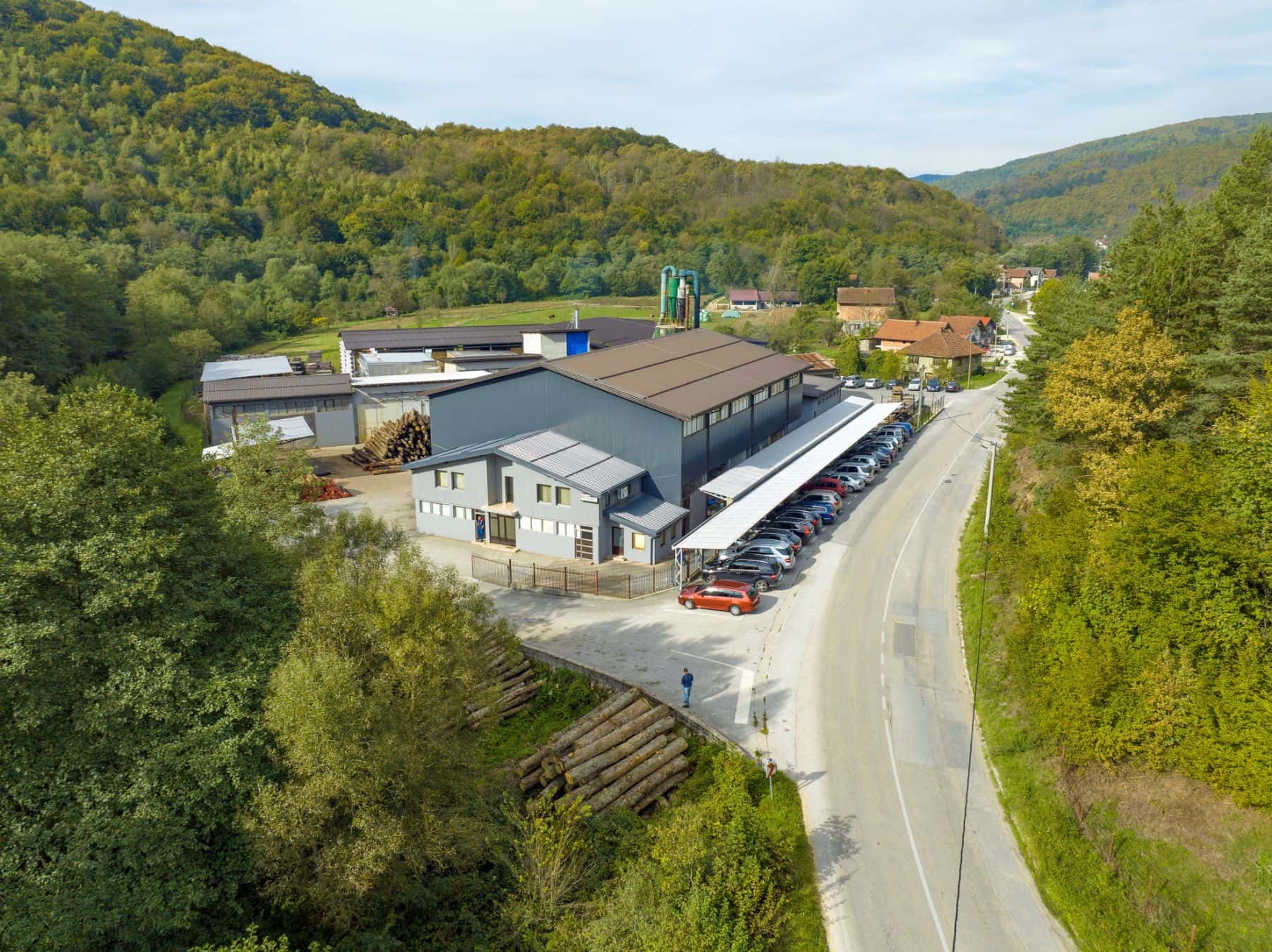 Aerial view of the MIAM d.o.o. plant in Fojnica